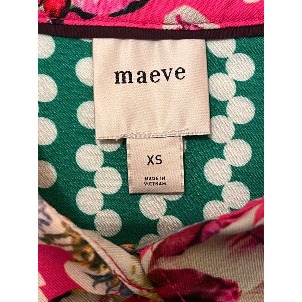 Anthropologie MAEVE The Paz Multi Mixed Print Button Up Shirt Floral Nautical XS - Picture 9 of 11